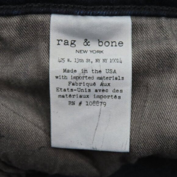 Rag & Bone Womens 26 O Ring Dive Capri High Rise Crop Black Brook Denim Jeans - Picture 9 of 12